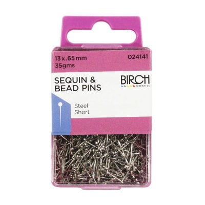PINS SEQUIN & BEAD STEEL 13x0.65MM 35GMS