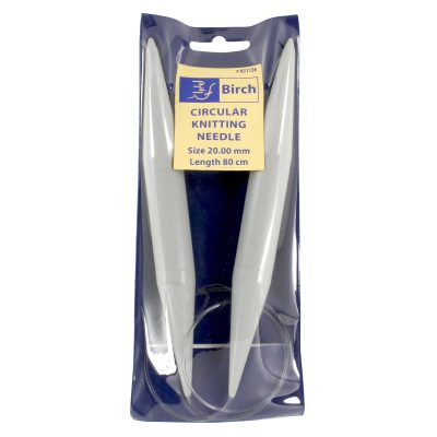 BIRCH KNITTING NEEDLE CIRCULAR 80CM - 20MM