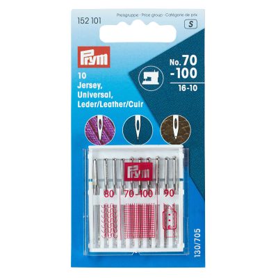 PRYM SEWING MACHINE NEEDLES 130/705 LEATHER 70-100