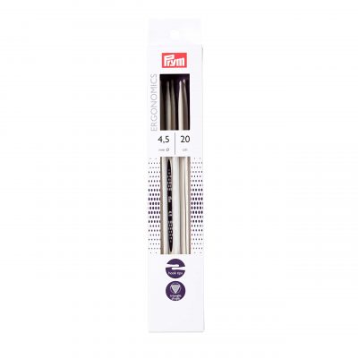 PRYM ERGO DOUBLE-POINT KNITTING PINS 20CM/4.5MM X2