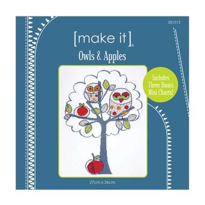 MAKEIT CROSS-STITCH OWLS & APPLES 27X36CM