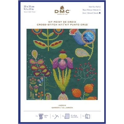 DMC CROSS STITCH KIT - GARDEN 14CT 23X33CM