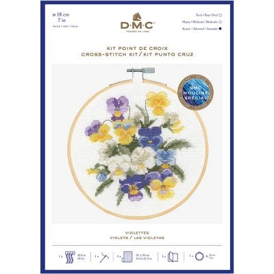 DMC CROSS STITCH KIT - VIOLET 14CT 18CM