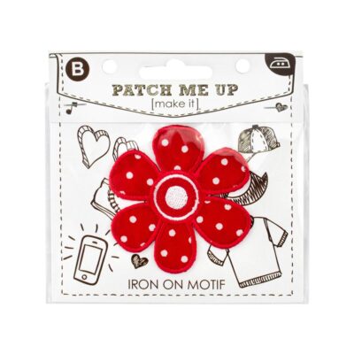 MOTIF IRON-ON RED SPOT FLOWER 3PK