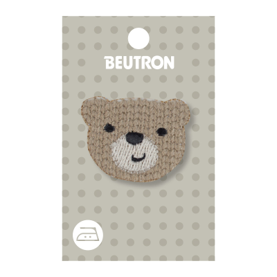 MOTIF IRON-ON TEDDY HEAD 3PK
