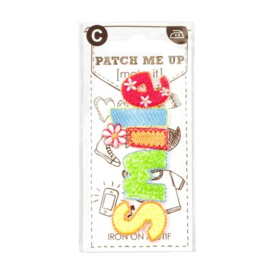 MOTIF IRON-ON WORD SMILE MULTI COL 3PK