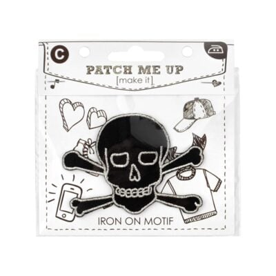 MOTIF IRON-ON SKULL & BONES 3PK