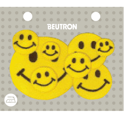 MOTIF IRON-ON MULTI SMILEY 3PK