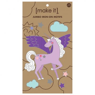 MOTIF IRON-ON JUMBO UNICORN 3PK