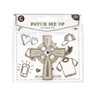 MOTIF IRON-ON CROSS W GEMS LARGE 3PK