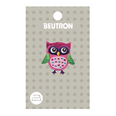 MOTIF IRON-ON OWL SPOT TUMMY 3PK