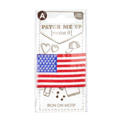 MOTIF IRON-ON FLAG USA 3PK