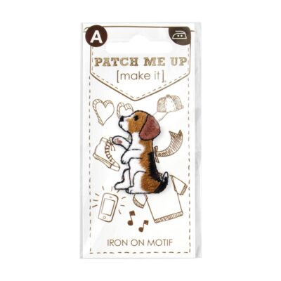 MOTIF IRON-ON BEAGLE BROWN 3PK