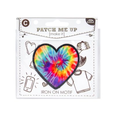MOTIF IRON-ON TIE DYE - HEART 3PK