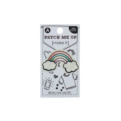 MI IRON ON MOTIF - RAINBOW CLOUDS 5.1X3.3CM/3PK