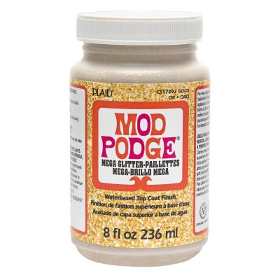 PLAID MOD PODGE MEGA GLITTER  8 OZ GOLD