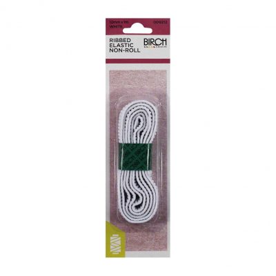 ELASTIC RIBBED NON ROLL 12MMx1MT - WHITE