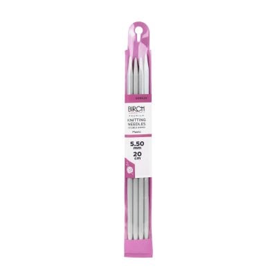 BIRCH KNITTING NEEDLE PREMIUM SET4 20CM 5.50-6MM