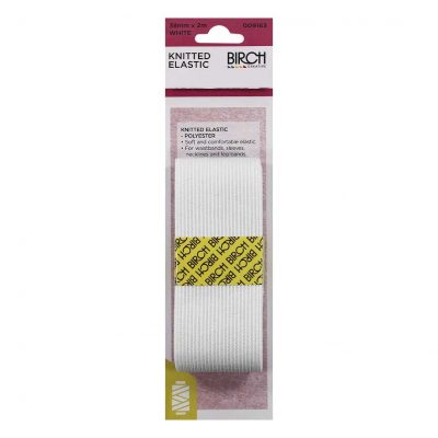 ELASTIC KNITTED HANK 38MMx2MT - WHITE