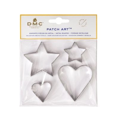 HEART & STAR METAL SHAPES X4