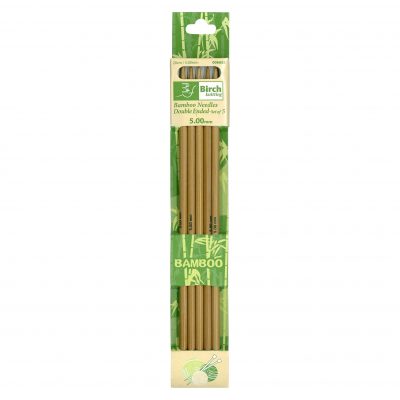 BIRCH KNITTING NEEDLE BAMBOO D/ENDED 20CM 5-6MM