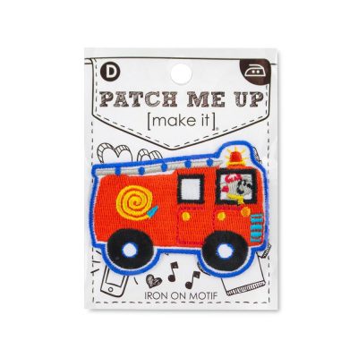 MOTIF IRON-ON FIRE TRUCK 3PK