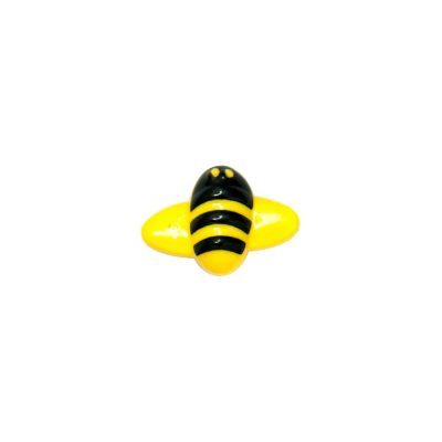HEMLINE BUTTONS BEE BUTTON BLACK + YELLOW
