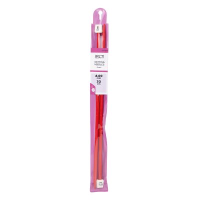 BIRCH KNITTING NEEDLE PLASTIC 30CM 8.00-10.00MM