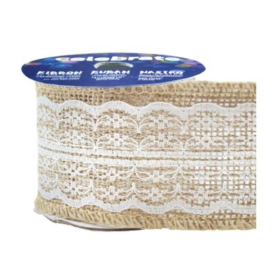 CELEBRATE HESSIAN RIBBON 60MM X 2M