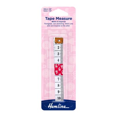 HEMLINE HANGSELL TAPE MEASURE METRIC/IMPERIAL 12MM