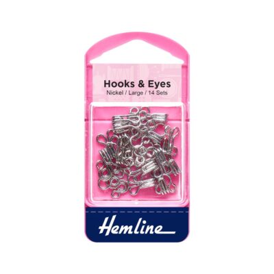HEMLINE HOOK AND EYE NICKLE - 14 SETS SIZE 3