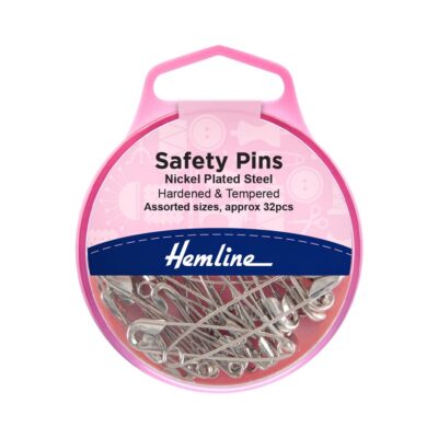 HEMLINE HANGSELL PINS SAFETY NICKLE ASST SIZES