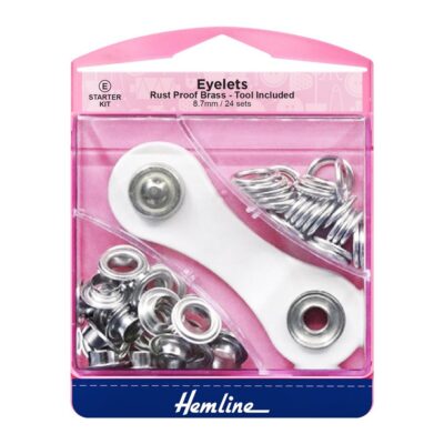 HEMLINE HANGSELL EYELETS 8.5MM - STARTER KIT 24PCS