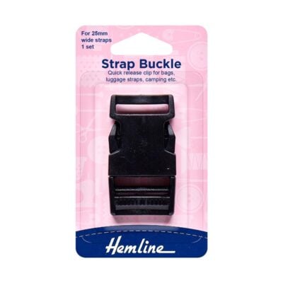 HEMLINE STRAP BUCKLE 25MM 1 SET BLACK