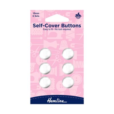 HEMLINE HANGSELL BUTTONS SELF COVER METAL 15MM