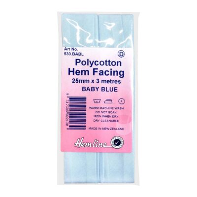 HEMLINE HANGSELL BIAS HEM FACING 25MM X 3M B BLUE