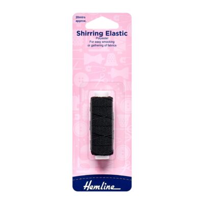HEMLINE HANGSELL ELASTIC SHIRRING 0.75MM X 20M BLA
