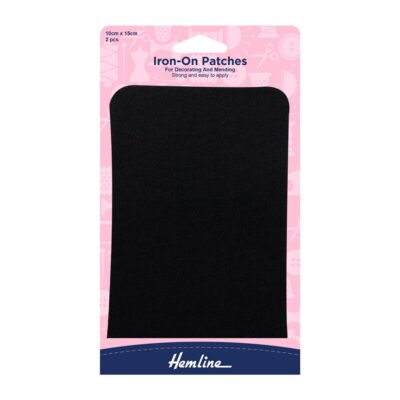 HEMLINE HANGSELL PATCHES IRON ON 2 PCS BLACK