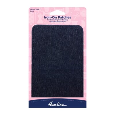 HEMLINE HANGSELL PATCHES IRON ON 2 PCS DARK DENIM