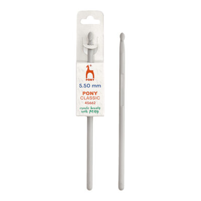 PONY CROCHET HOOK CLASSIC - GREY 15CM X 5.5MM