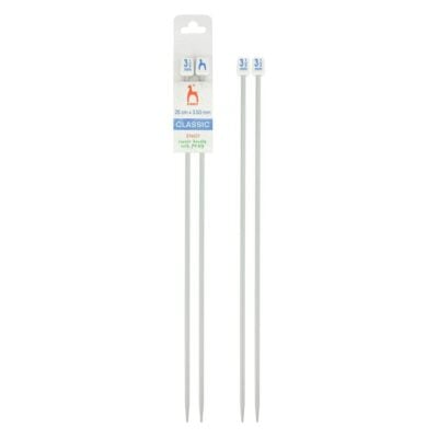 PONY STRAIGHT PAIR OF NEEDLES WITH ENDS 25CM
