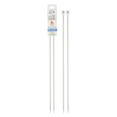 PONY STRAIGHT PAIR OF NEEDLES WITH ENDS 30CM