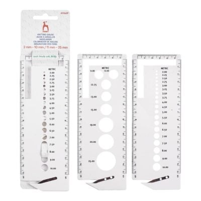 PONY KNITTERS GAUGE WITH YARN CUTTER PLASTIC