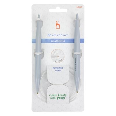 PONY CIRCULAR NEEDLES 80CM X 10MM PLASTIC