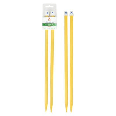 PONY STRAIGHT PAIR OF NEEDLE WITH ENDS COLOUR