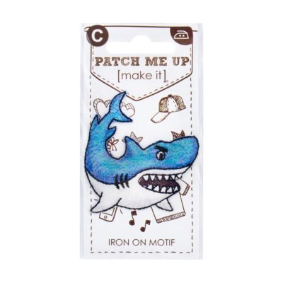 MOTIF IRON ON SHARK 3PK