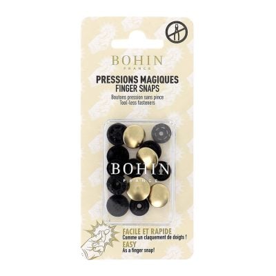 BOHIN FINGER SNAP BUTTON 14MM 1/2"/4SETS-GILT GOLD