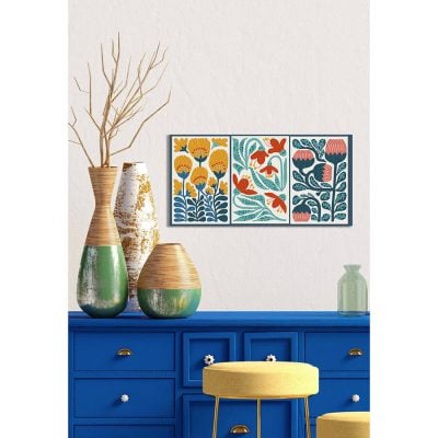 DIAMOND DOTZ 20CM X 40CM - MODERN FLORAL TRIPTYCH