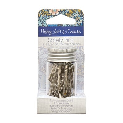 HOBBY GIFT CREATE SAFETYPINS SILVER ASSORTED SIZES